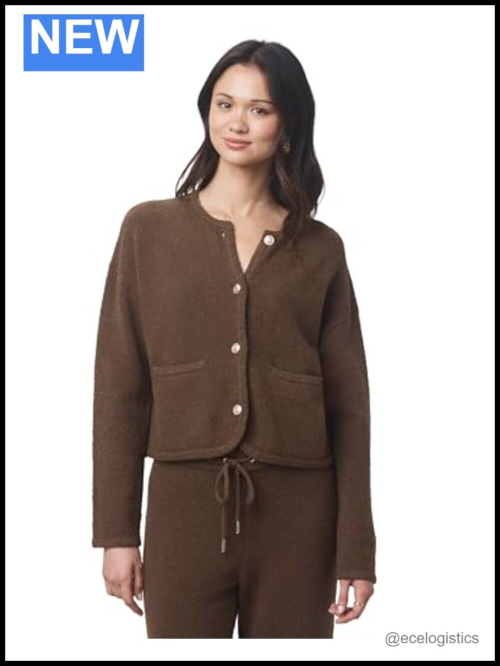 Splendid Cardigan Sweater Women's Long Sleeve Button Up Boucle Knit